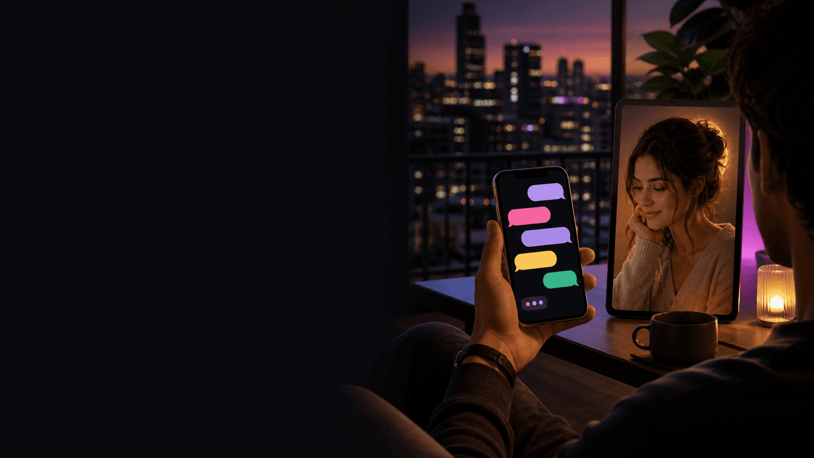 AI girlfriend portrait background