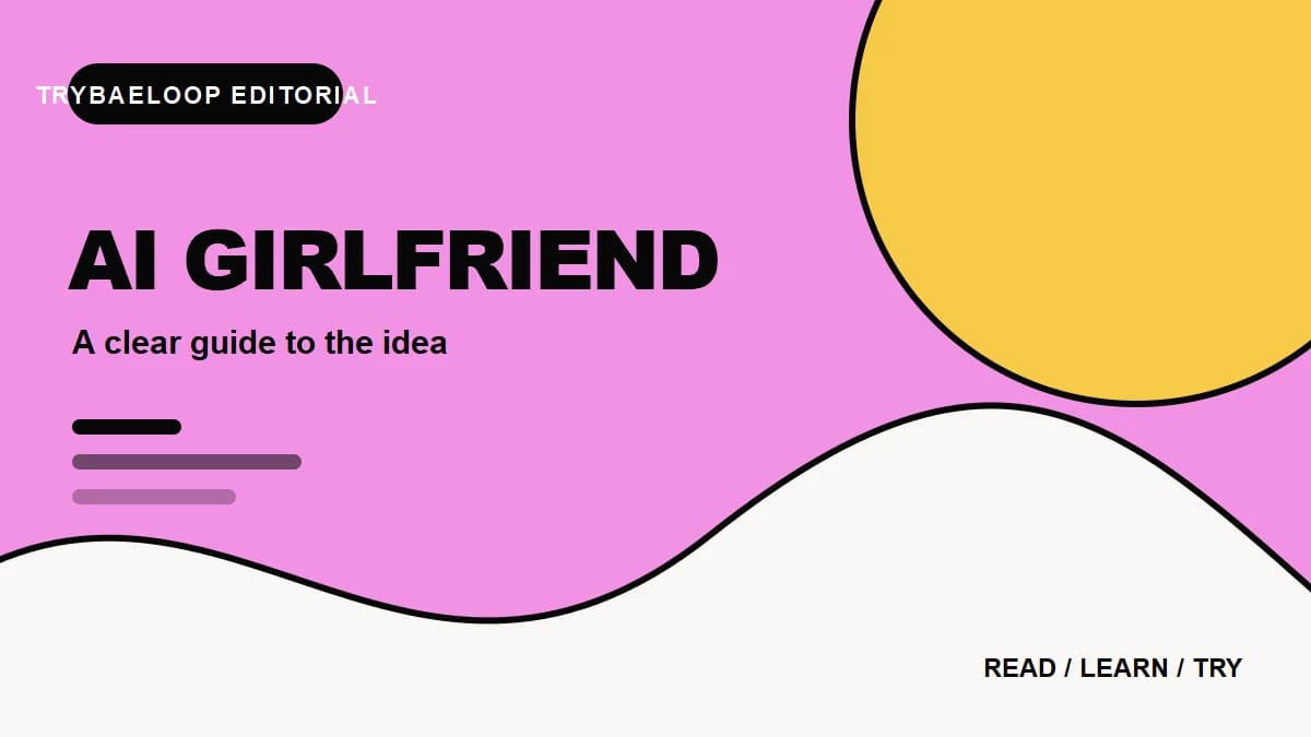 Editorial graphic introducing AI girlfriend apps and personalized conversation